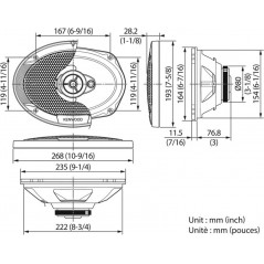 KENWOOD Car speakers  6x9"  KFC-S6966