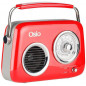 Osio OPR-3040R Retro Portable Radio Rechargeable with Bluetooth and USB Red