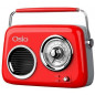 Osio OPR-3040R Retro Portable Radio Rechargeable with Bluetooth and USB Red