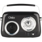 Osio OPR-3040B Retro Portable Radio Rechargeable with Bluetooth and USB Black