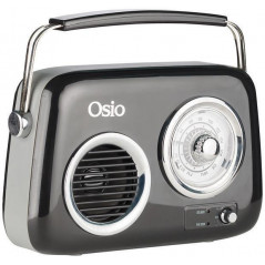 Osio OPR-3040B Retro Portable Radio Rechargeable with Bluetooth and USB Black