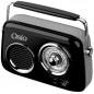 Osio OPR-3040B Retro Portable Radio Rechargeable with Bluetooth and USB Black