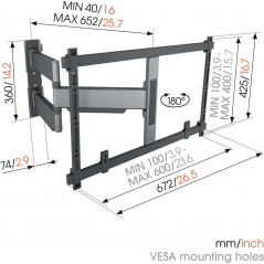 Vogels ELITE TVM5645-G Βάση τοίχου τηλεόρασης 60x40 Turn έως 77''