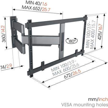 Vogels ELITE TVM5645-G TV Wall Mount 60x40 Turn up to 77''