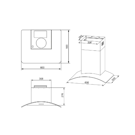 Midea Επιτοίχιος Απορροφητήρας  MH60G3250X