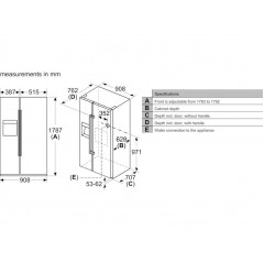 Bosch Ψυγείο Ντουλάπα Series 6 / KAD93AIEP