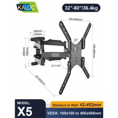 Kaloc X5 Επιτοίχια Bάση Τηλεόρασης 32 to 65''