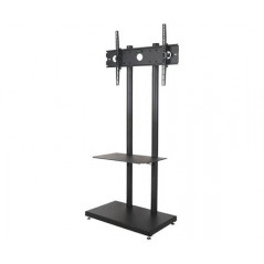 Sleek Metal TV Floor Stand with Shelf