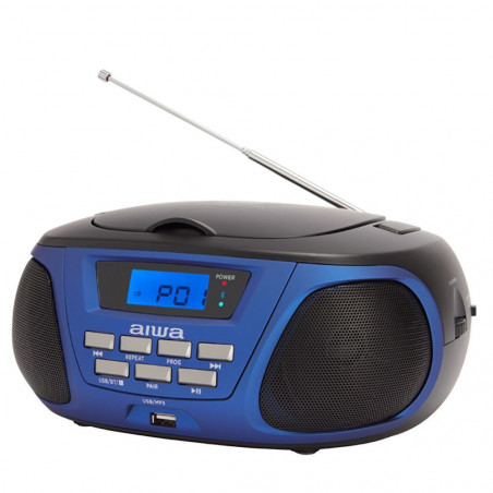 Aiwa Portable FM Radio CD-USB Player With Bluetooth BBTU-300BL